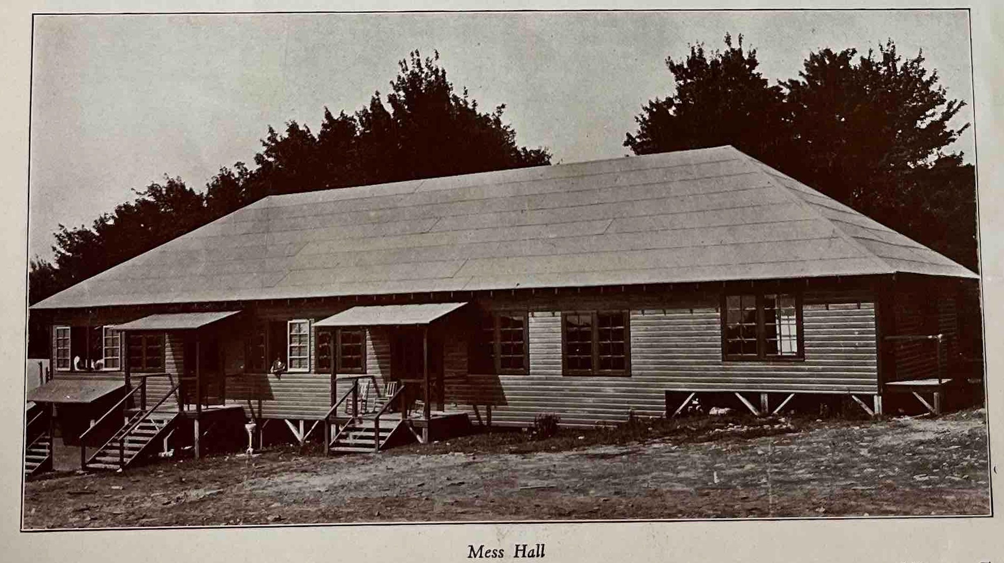 A photograph of a building at Camp Ramah labelled "Mess Hall"