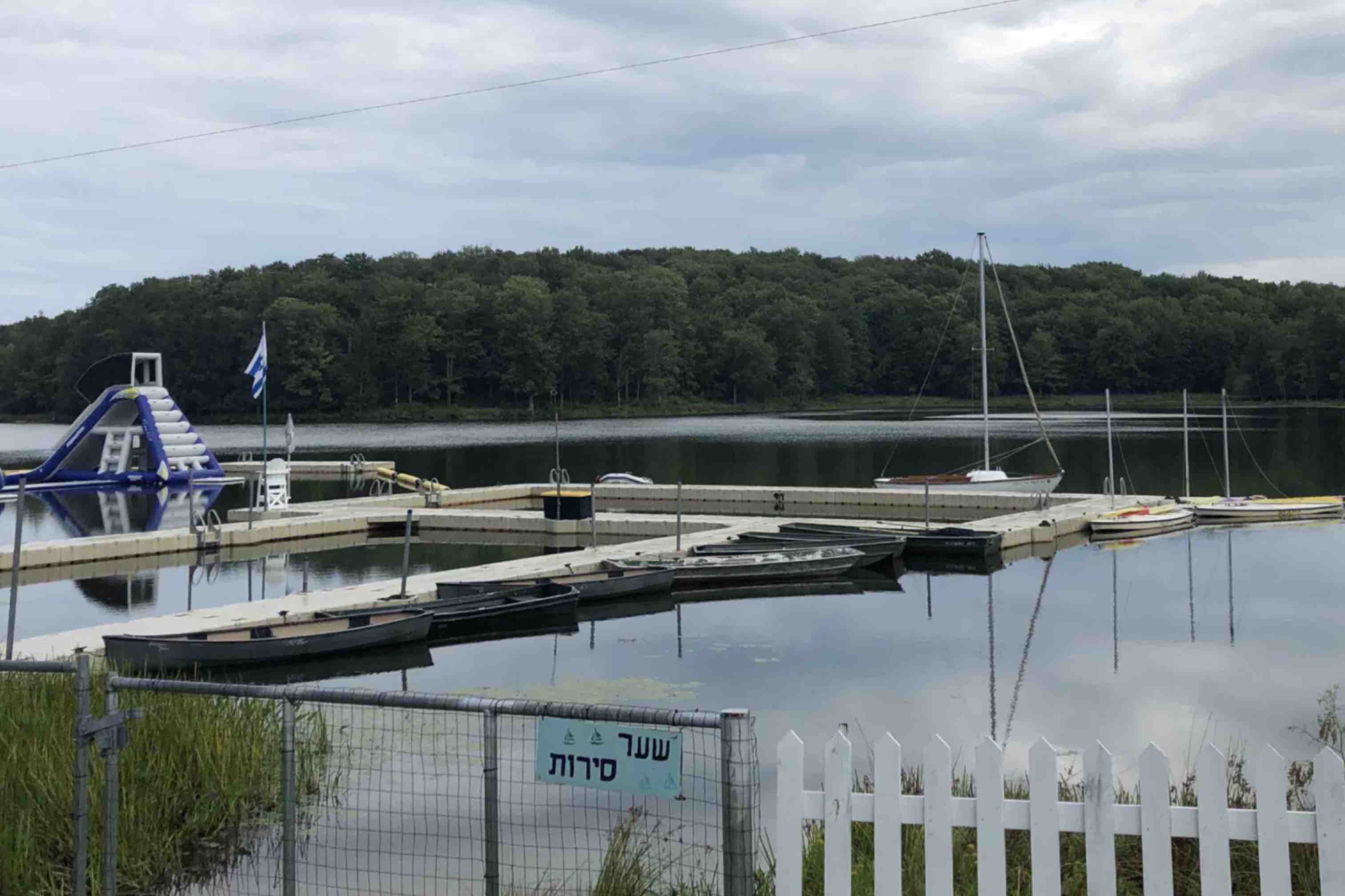 A photograph from 2022 facing Fork Mountain Pond from Camp Ramah