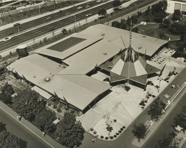 Overheard photograph of the Wisconsin Pavilion at the 1964 World's Fair
