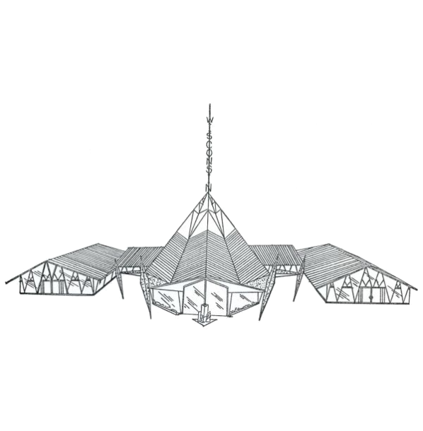 Sketch of the Wisconsin Pavilion at the 1964 World's Fair